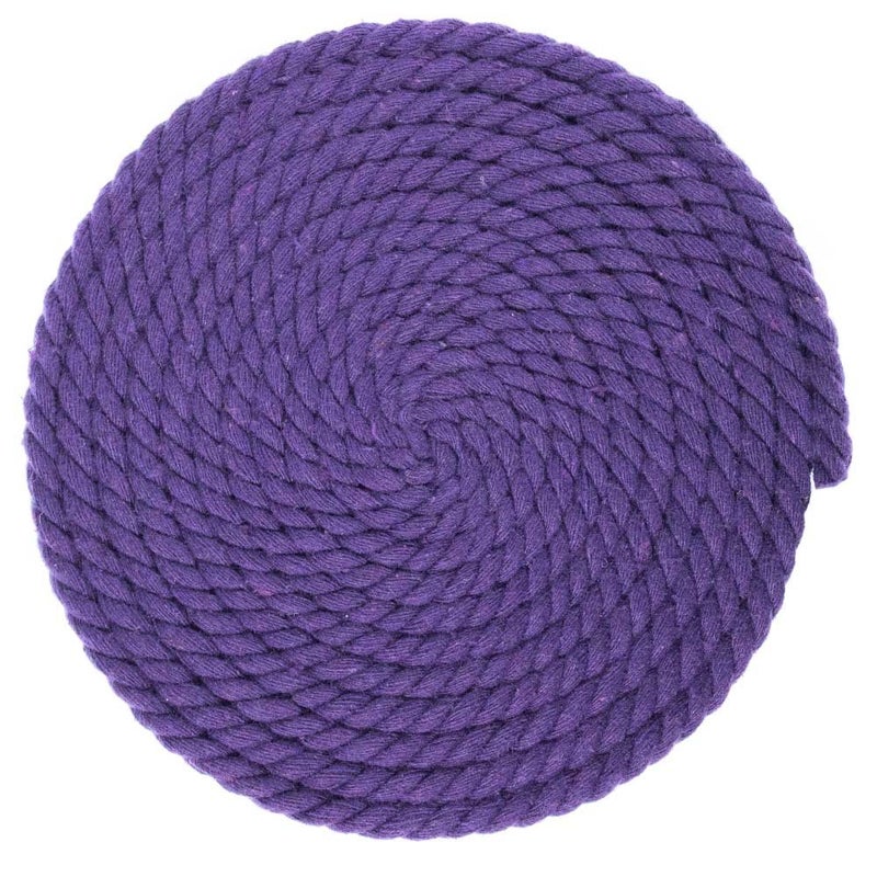 Craft County Super Soft 3 Strand Twisted Cotton Rope (Purple, 1/4 Inch x 10 Feet) - Image 2